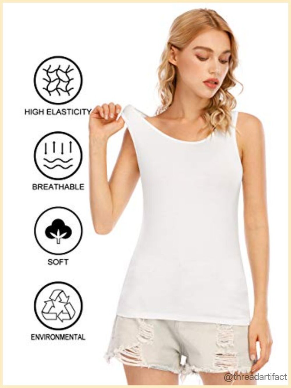 4-Pack Women Modal Tank Tops Lightweight Cami Undershirts Scoop Neck - Picture 3 of 6